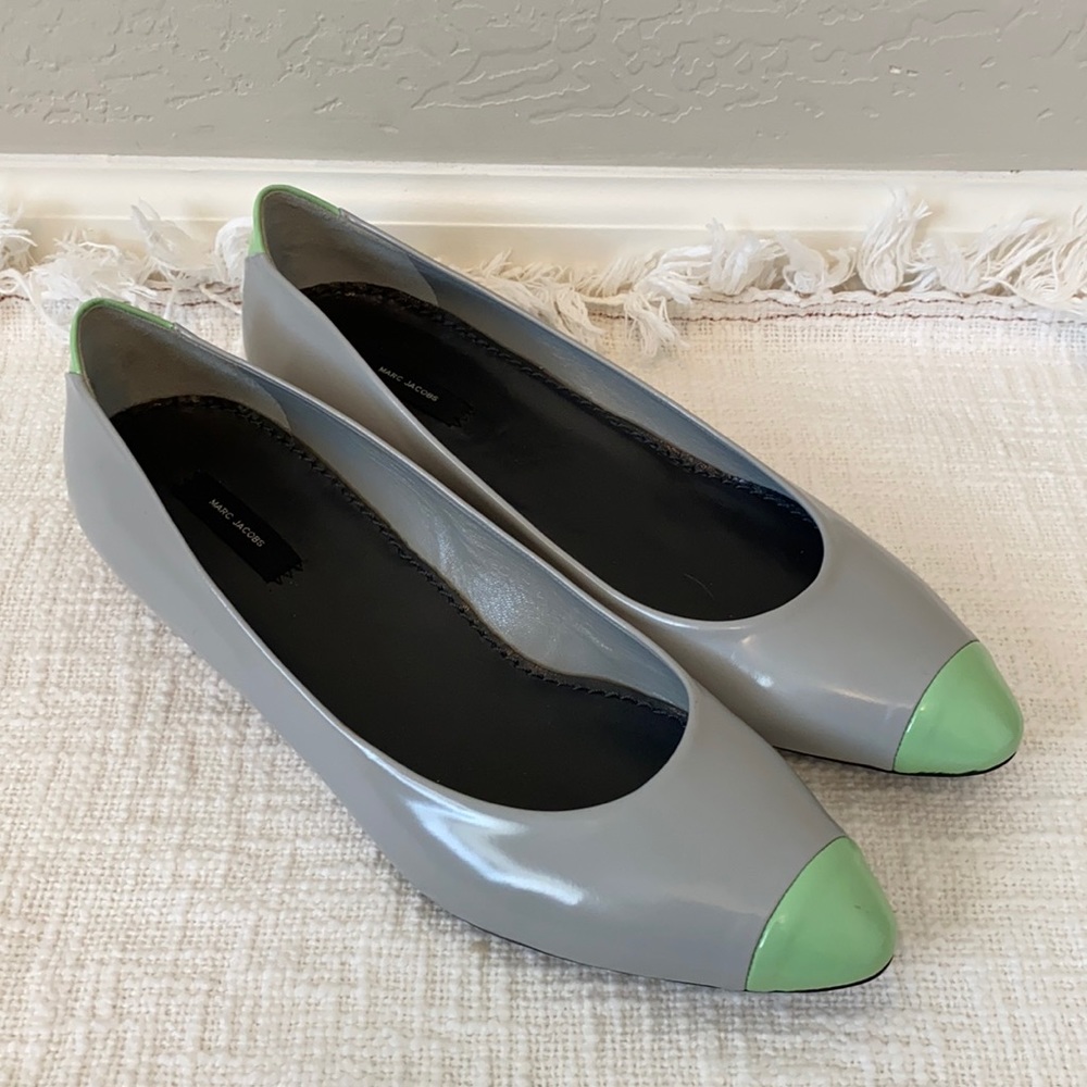 Marc Jacobs Gray Colorblock Mint Cap Toe Flats 41